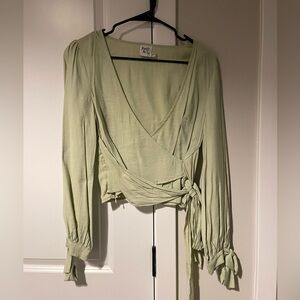 Princess Polly Green Wrap Top